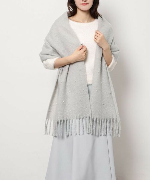 ESPERANZA / エスペランサ マフラー・ショール・スヌード・ストール | フェイクパール付ストール | 詳細7