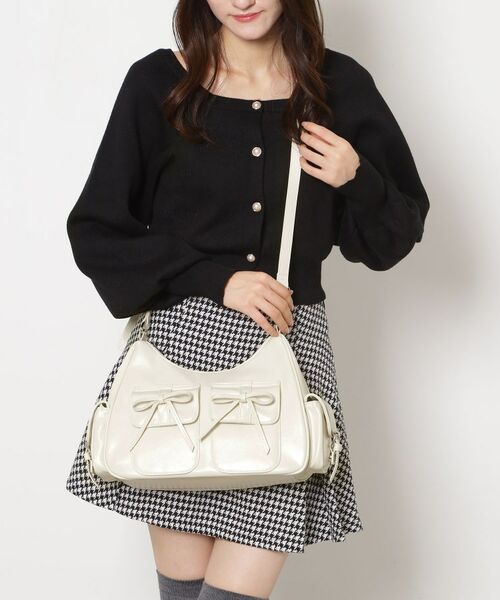 ESPERANZA / エスペランサ ショルダーバッグ | ポケットリボン2WAYバッグ(アイボリー(004))