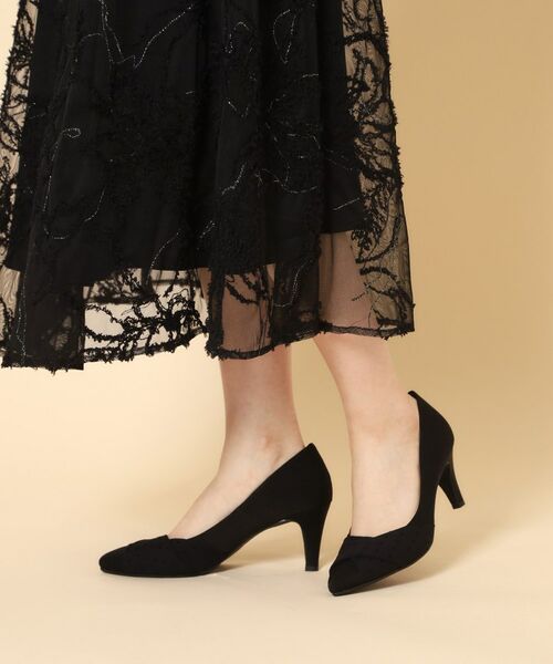 ESPERANZA / エスペランサ パンプス | クロスシフォンリボンパンプス(ブラック(319))