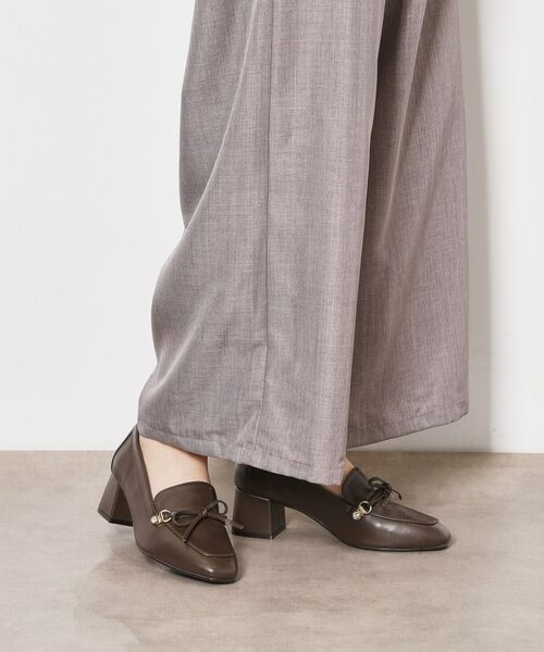 ESPERANZA / エスペランサ パンプス | ビジュー付リボンローファー（モカブラウン(042)）