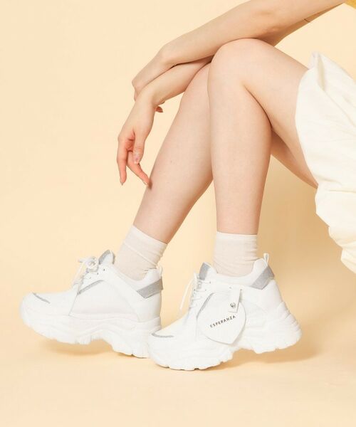 ESPERANZA / エスペランサ スニーカー | ハートチャームインヒールスニーカー(ホワイト(001))