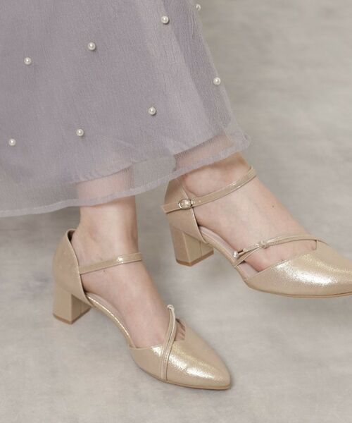 ESPERANZA / エスペランサ パンプス | ポインテッドトゥパール調付きセパレートパンプス（ゴールド(007)）