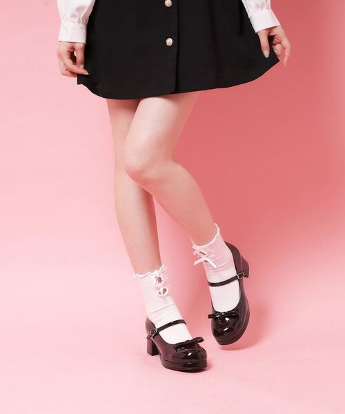 ESPERANZA / エスペランサ パンプス | リボン付きストラップパンプス（ブラウン(243)）