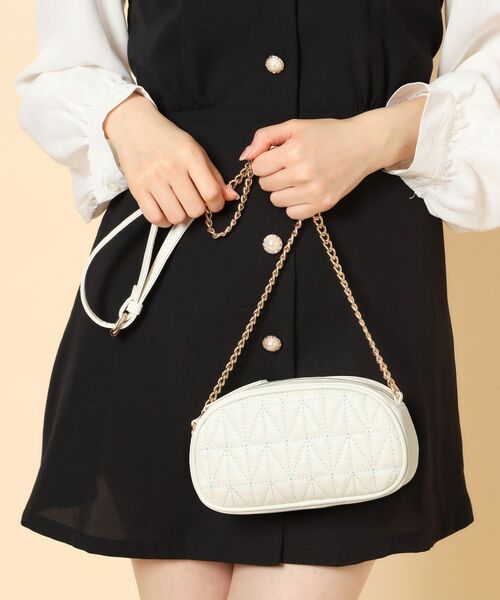 ESPERANZA / エスペランサ ショルダーバッグ | チェーン使いキルティングショルダー（ホワイト(001)）