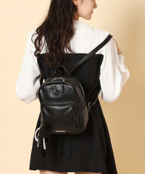 ESPERANZA / エスペランサ リュック・バックパック | チャーム付きハートモチーフリュック(ブラック(019))