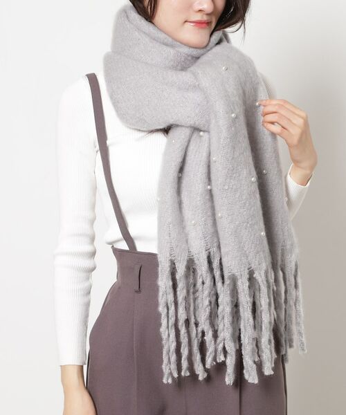 ESPERANZA / エスペランサ マフラー・ショール・スヌード・ストール | フェイクパール使いストール | 詳細5