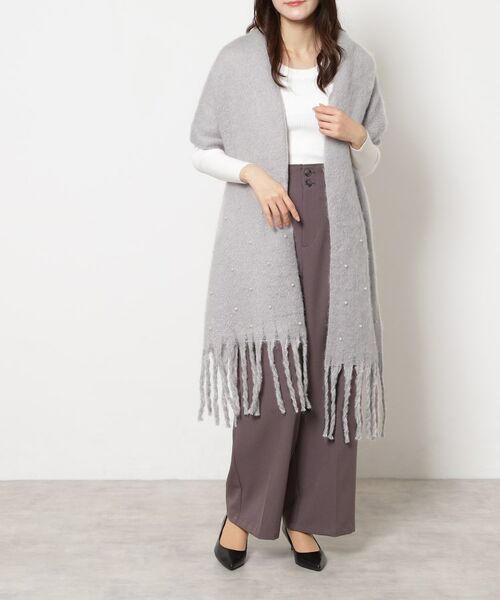 ESPERANZA / エスペランサ マフラー・ショール・スヌード・ストール | フェイクパール使いストール | 詳細7