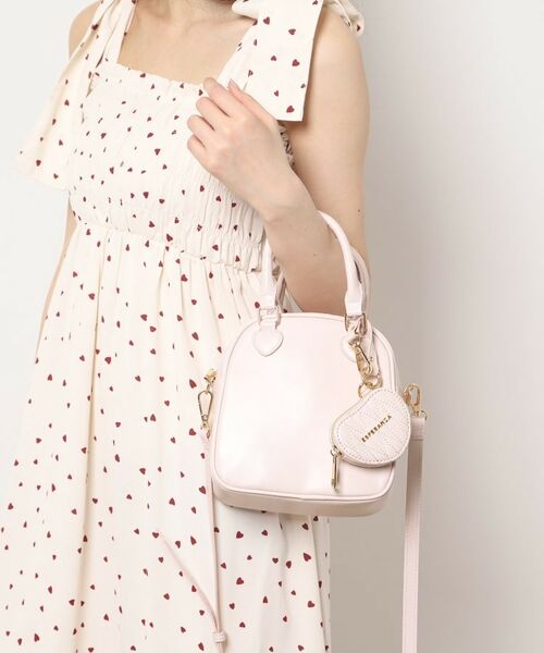 ESPERANZA / エスペランサ ショルダーバッグ | ハートチャーム付ミニボストンバッグ(ピンク(072))