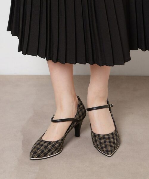 ESPERANZA / エスペランサ パンプス | ラメパイピングストラップパンプス（モカブラウン(942)）