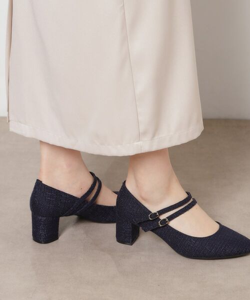 ESPERANZA / エスペランサ パンプス | Wストラップパンプス（ブルー(393)）