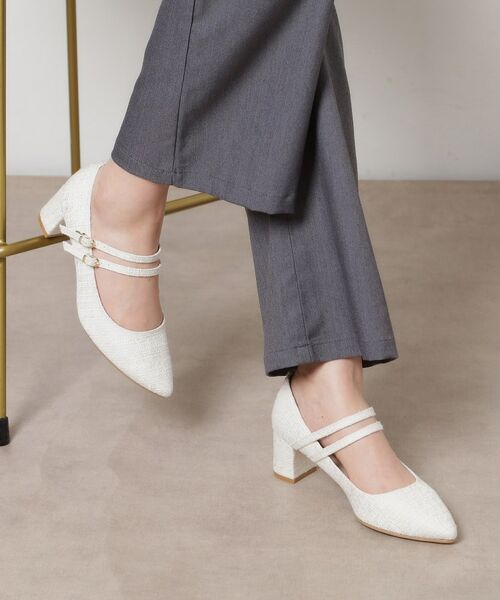 ESPERANZA / エスペランサ パンプス | Wストラップパンプス（アイボリー(304)）