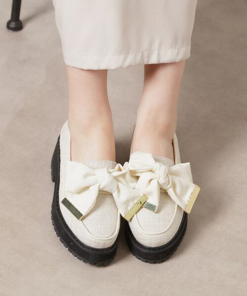 ESPERANZA / エスペランサ パンプス | 晴雨兼用リボン厚底ローファー | 詳細4