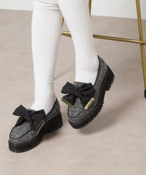 ESPERANZA / エスペランサ パンプス | 晴雨兼用リボン厚底ローファー | 詳細7