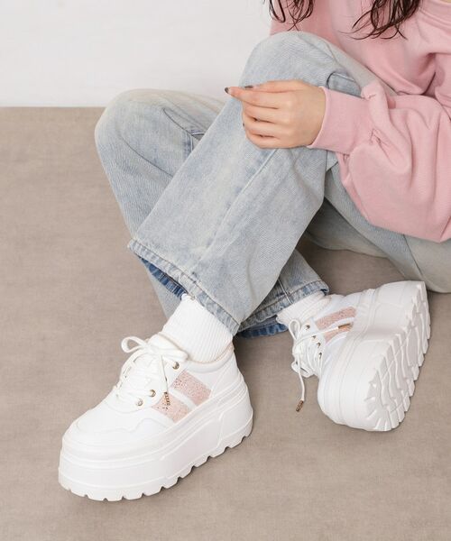 ESPERANZA / エスペランサ スニーカー | ラメライン厚底スニーカー（ピンク(072)）