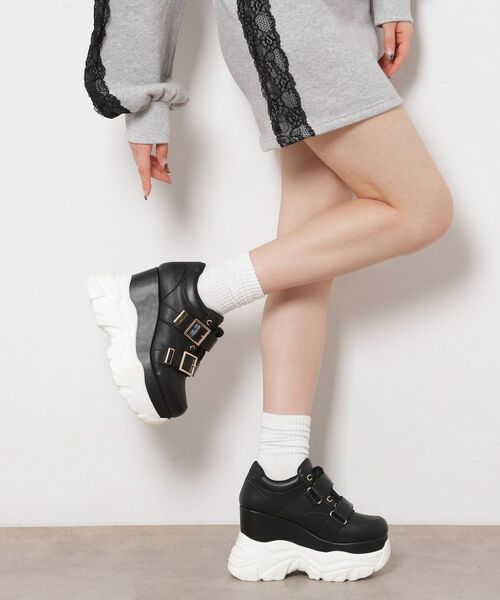 ESPERANZA / エスペランサ スニーカー | ベルテッド厚底スニーカー（ブラック(019)）