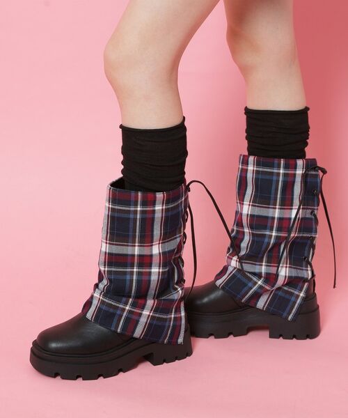 ESPERANZA / エスペランサ ブーツ（ショート丈） | バックレースアップ×カバーブーツ（ブルー(992)）