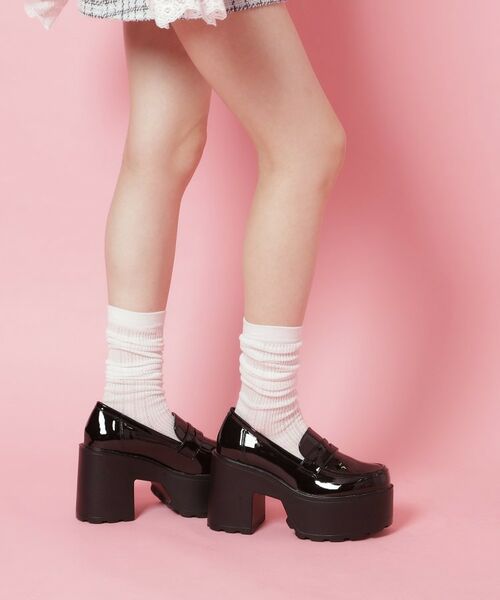 ESPERANZA / エスペランサ パンプス | 厚底ローファーパンプス（ブラック(219)）