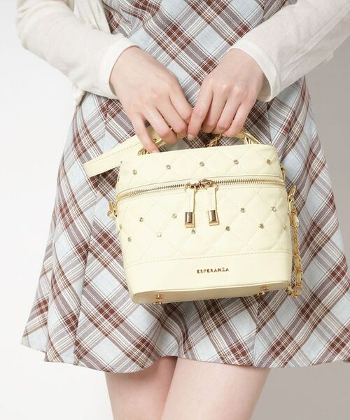 ESPERANZA / エスペランサ ショルダーバッグ | ビジューバニティバッグ（イエロー(032)）