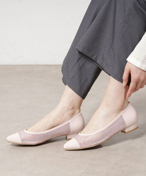 ESPERANZA / エスペランサ パンプス | ローヒールレースパンプス(ピンク(372))