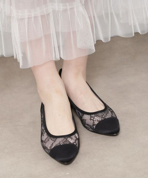 ESPERANZA / エスペランサ パンプス | ローヒールレースパンプス(ブラック(319))