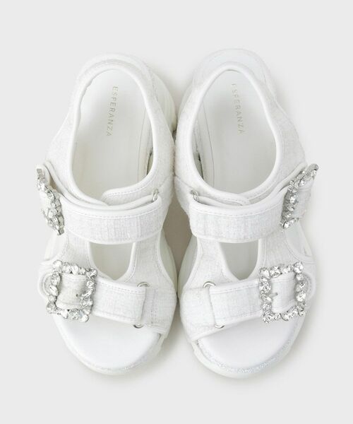 ESPERANZA / エスペランサ サンダル | ツイードWビジュースニーカーソールサンダル | 詳細12