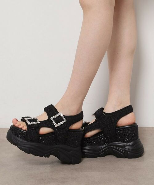 ESPERANZA / エスペランサ サンダル | ツイードWビジュースニーカーソールサンダル | 詳細4