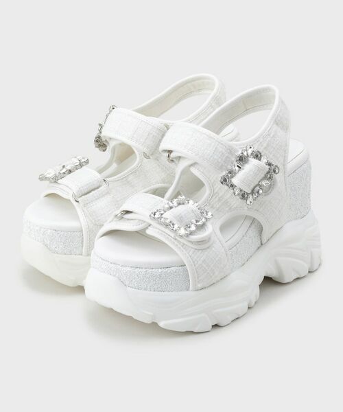 ESPERANZA / エスペランサ サンダル | ツイードWビジュースニーカーソールサンダル | 詳細7