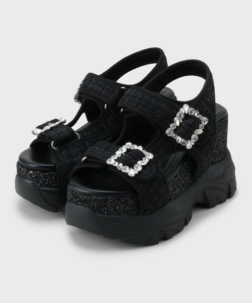 ESPERANZA / エスペランサ サンダル | ツイードWビジュースニーカーソールサンダル | 詳細8