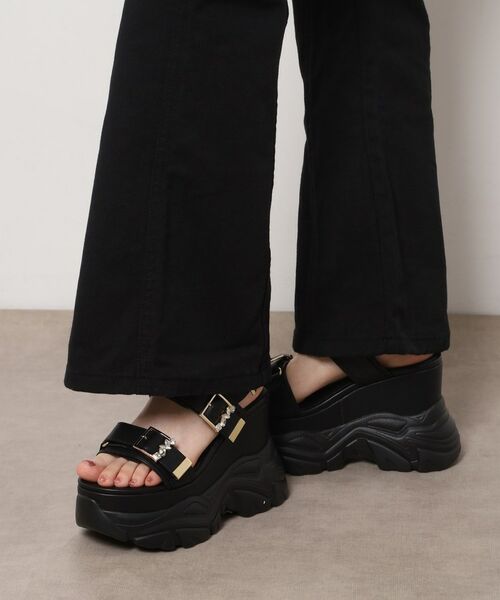 ESPERANZA / エスペランサ サンダル | ビジューベルトスニーカーソールスポサン（ブラック(019)）