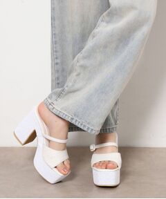 ESPERANZA / エスペランサ サンダル | 【ラク盛り／サンダル】 リピーター続出／脚長美脚 グリッターソールツイードミュール