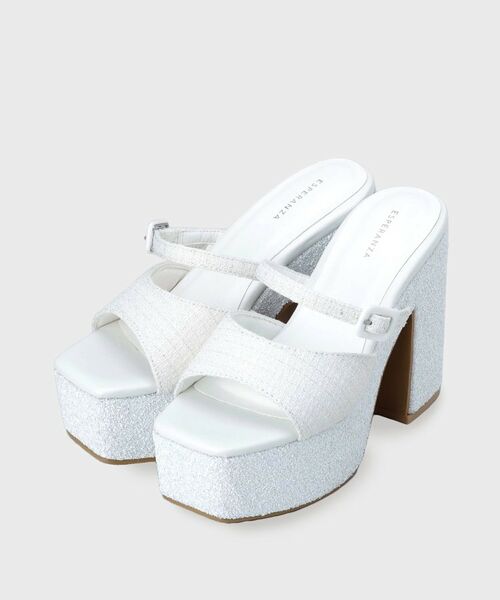 ESPERANZA / エスペランサ サンダル | 【ラク盛り／サンダル】 リピーター続出／脚長美脚 グリッターソールツイードミュール | 詳細10