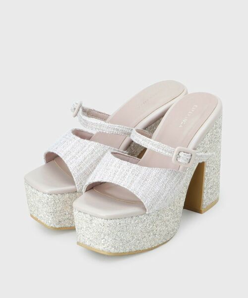 ESPERANZA / エスペランサ サンダル | 【ラク盛り／サンダル】 リピーター続出／脚長美脚 グリッターソールツイードミュール | 詳細12