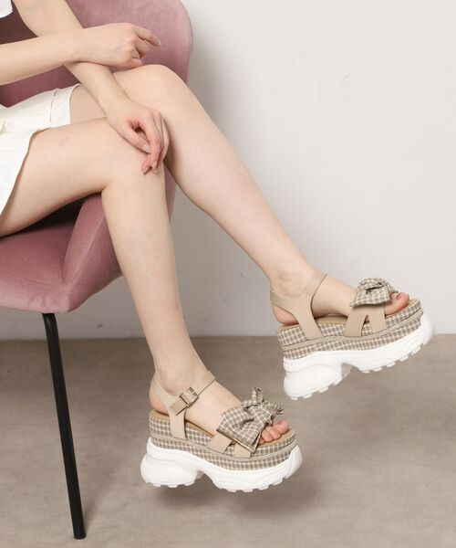 ESPERANZA / エスペランサ サンダル | グリッターラインリボンスポサン（ベージュ(952)）