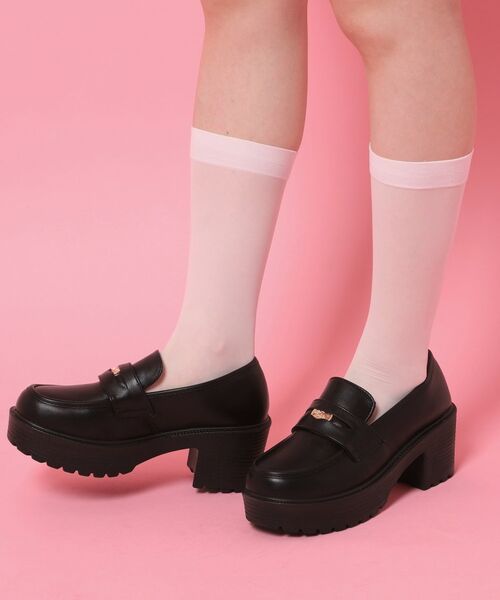 ESPERANZA / エスペランサ パンプス | 厚底コインローファー(ブラック(019))