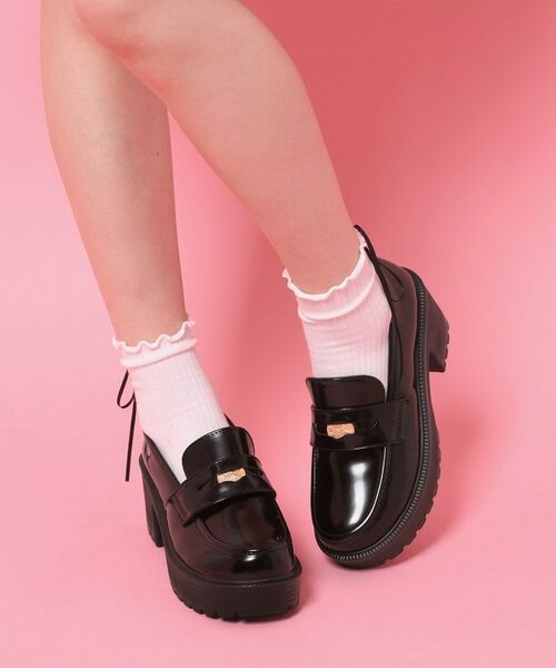 ESPERANZA / エスペランサ パンプス | 厚底コインローファー(ブラック(219))