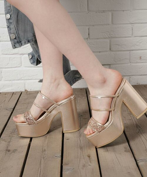 ESPERANZA / エスペランサ サンダル | ラク盛りミュール（ピンクゴールド(005)）