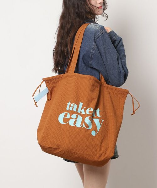 ESPERANZA / エスペランサ トートバッグ | 【新生活・新学期】まとまる巾着トートバッグ（キャメルブラウン(041)）