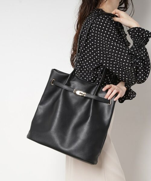 ESPERANZA / エスペランサ トートバッグ | フロントベルトトート（ブラック(019)）