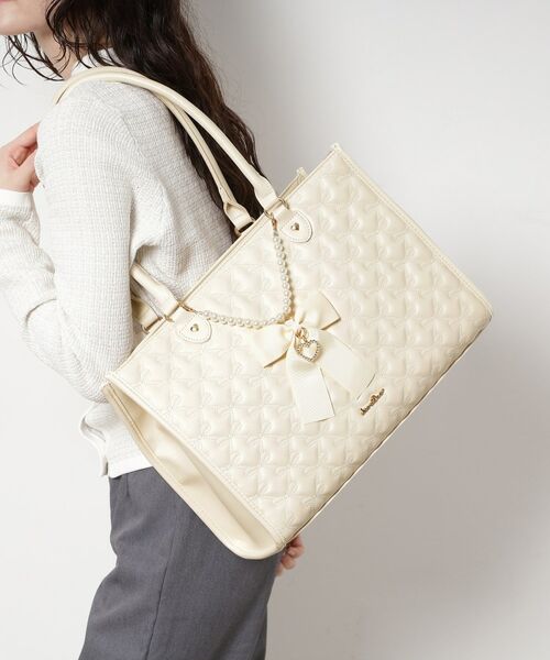 ESPERANZA / エスペランサ トートバッグ | リボンキルティングトート（アイボリー(004)）
