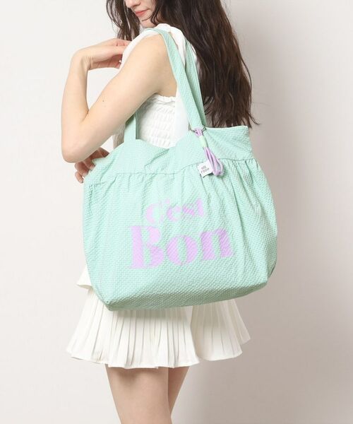 ESPERANZA / エスペランサ トートバッグ | 【新生活・新学期】チャーム付きビッグトート（グリーン(022)）