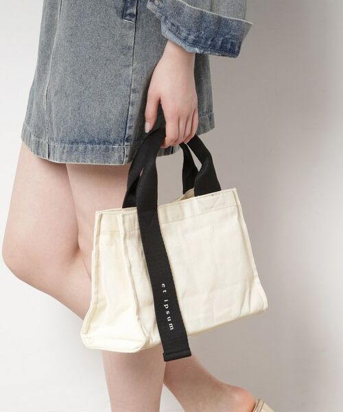 ESPERANZA / エスペランサ トートバッグ | フロントテープベルトトート（アイボリー(904)）
