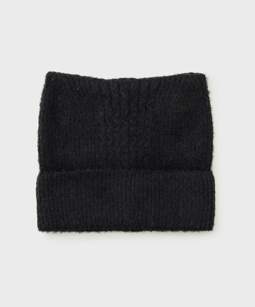 ESPERANZA / エスペランサ ニットキャップ | ネコ耳ケーブルニット帽（ブラック(019)）