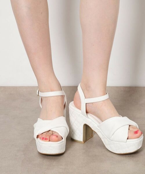 ESPERANZA / エスペランサ サンダル | 【ナチュ盛り／サンダル】ナチュ盛りツイストサンダル（ホワイト(001)）