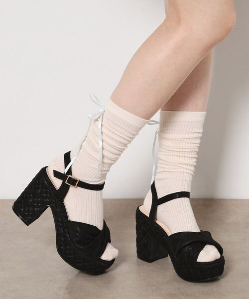 ESPERANZA / エスペランサ サンダル | 【ナチュ盛り／サンダル】ナチュ盛りツイストサンダル（ブラック(019)）