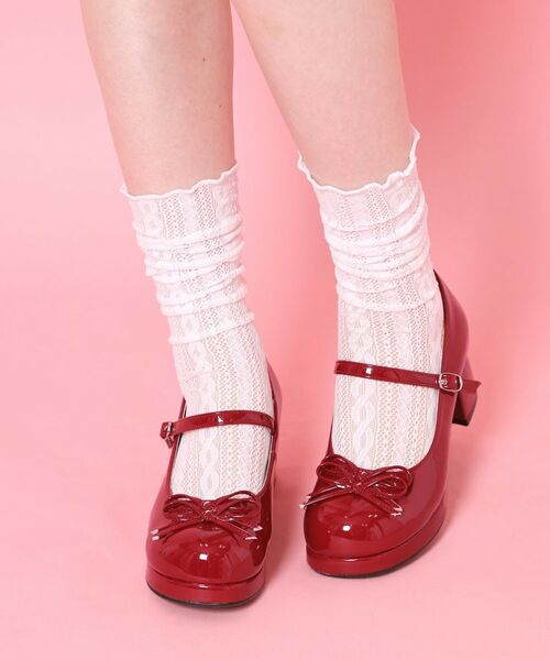 ESPERANZA / エスペランサ パンプス | 小リボンダブルパンプス（レッド(262)）