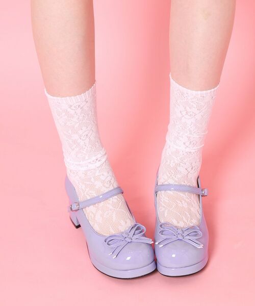 ESPERANZA / エスペランサ パンプス | 小リボンダブルパンプス（パープル(283)）