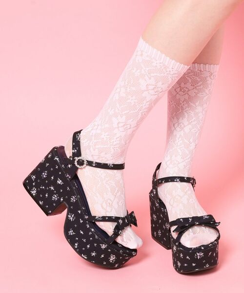 ESPERANZA / エスペランサ サンダル | 厚底バレーコアリボンサンダル（ブラック(919)）