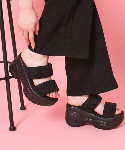 ESPERANZA / エスペランサ サンダル | 厚底ぷくぷくサンダル（ブラック(019)）
