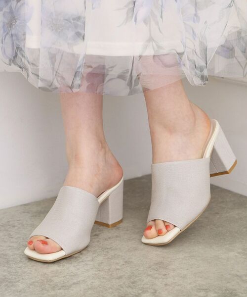 ESPERANZA / エスペランサ サンダル | スクエアブロックヒールミュール（アイボリー(304)）