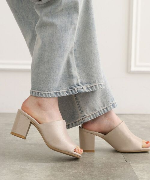 ESPERANZA / エスペランサ サンダル | スクエアブロックヒールミュール（ゴールド(307)）